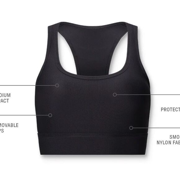 Fabletics Black Sports Bra with Zip Pocket - NWT - Picture 3 of 5